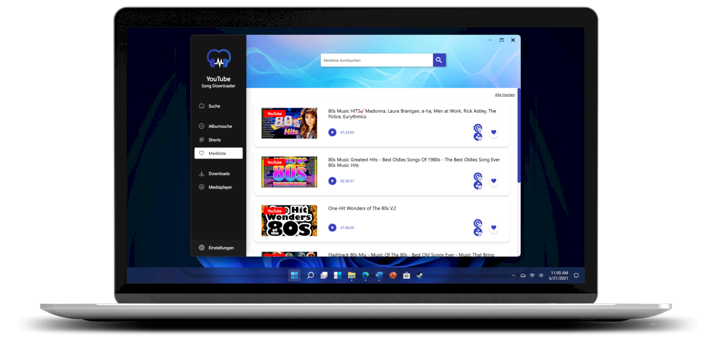 Audio- und Videoausgabe im YouTube Song Downloader